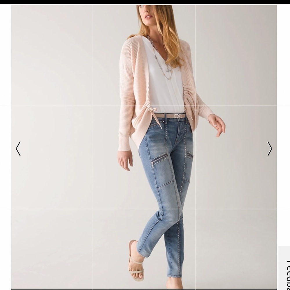 WHBM Mid-Rise Studded Skinny Jeans (worn once)